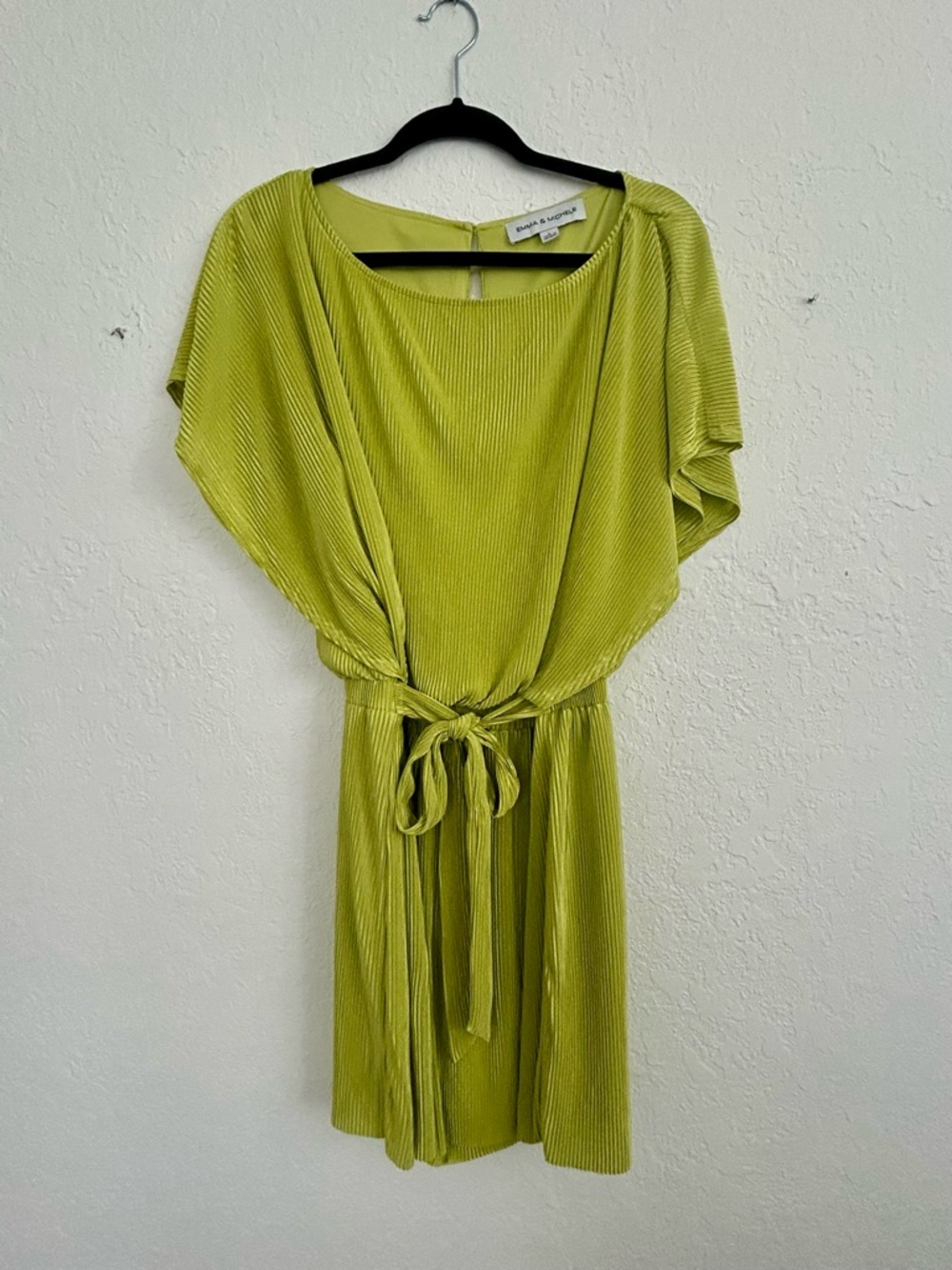 Emma & Michele Lime Green Pleated Romper